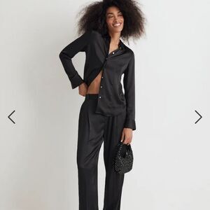 Madewell Darted Button-Up Shirt in Satin